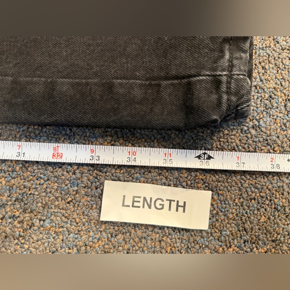 ZARA Jeans Women's 6 Straight Leg Ankle Black Denim Button Fly High Rise - Picture 7 of 7